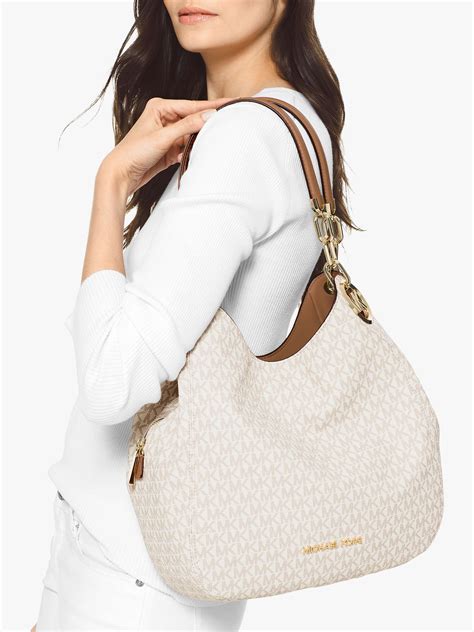 michael kors tasche lilly tote shopper bag vanilla|Lillie Large Logo Shoulder Bag .